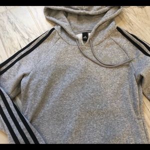 XL Adidas Hoodie Grey and  Black Stripe. Like new